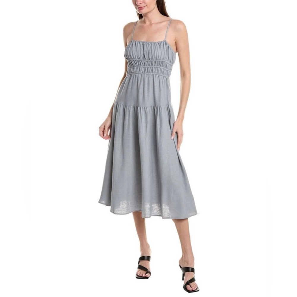 WeWoreWhat Smocked Midi Dress in Light Gray